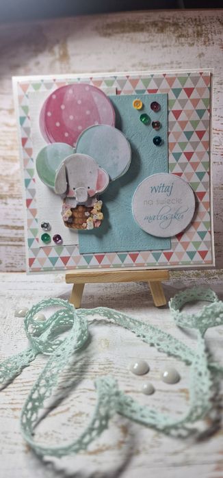 Kartka na narodziny maluszka ręcznie robiona