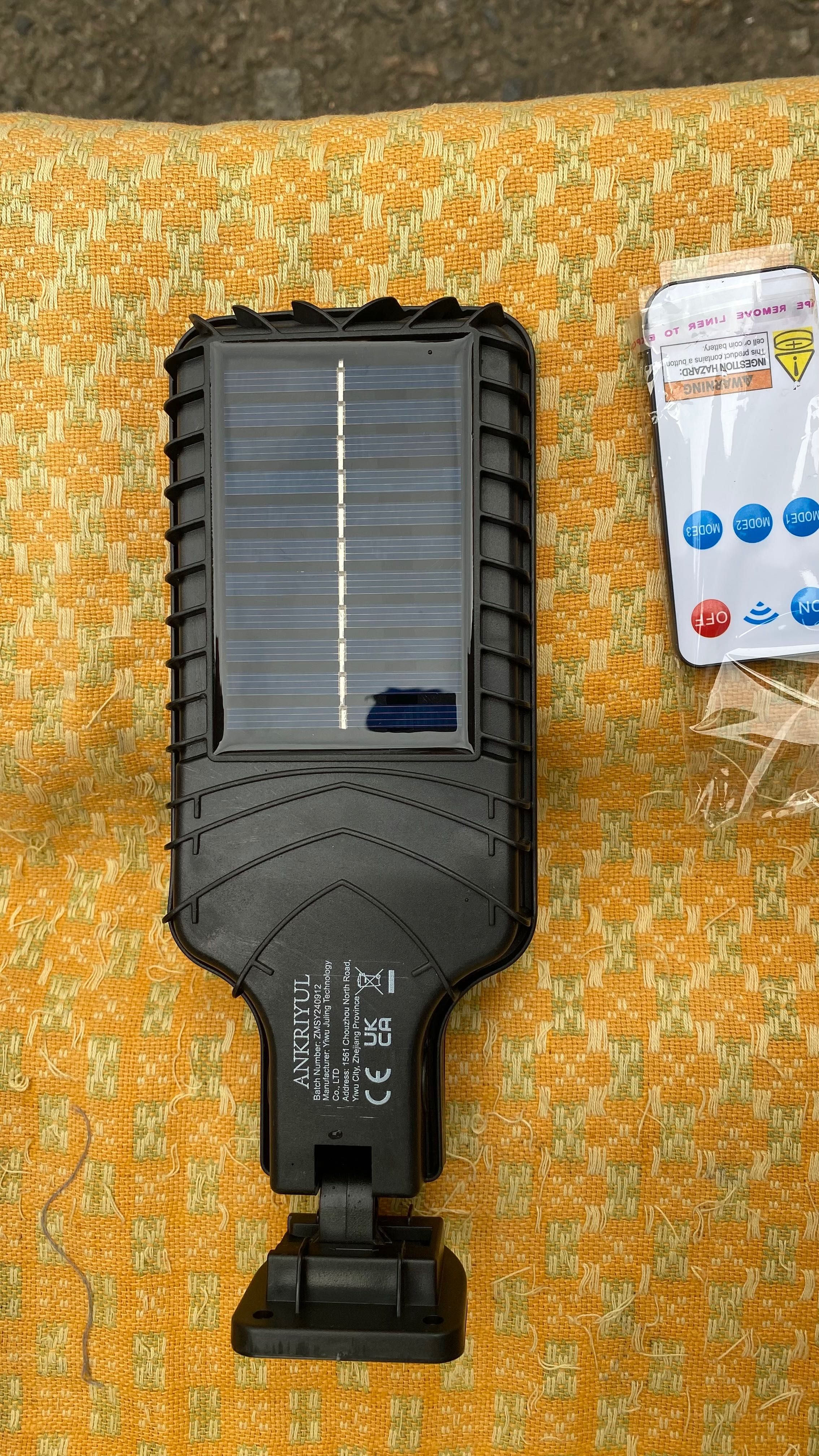 Ліхтар на стовп Sensor Street Lamp  Світильник  із сонячною панеллю