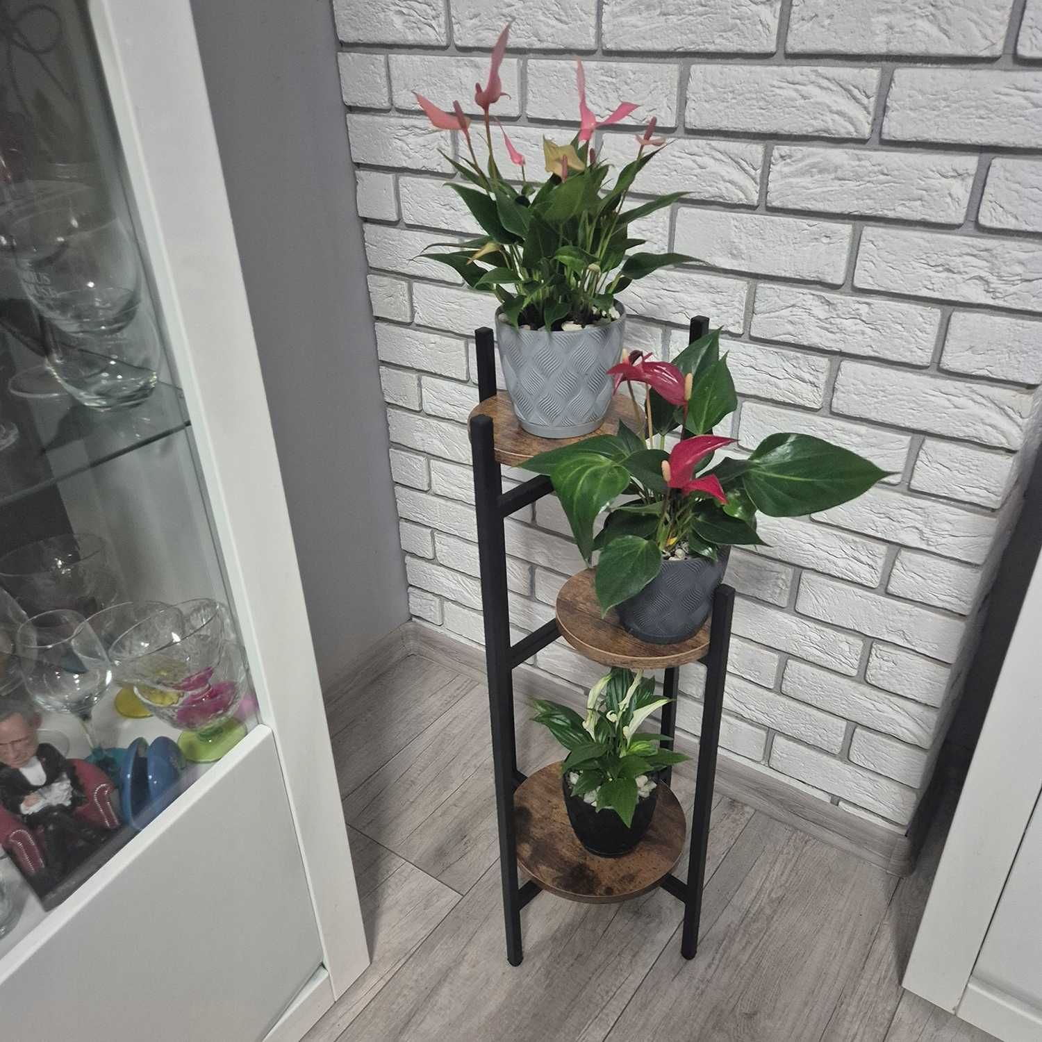 Kwietnik Stojący Stojak na Kwiaty Kwiatki Rośliny Loft Metalowy