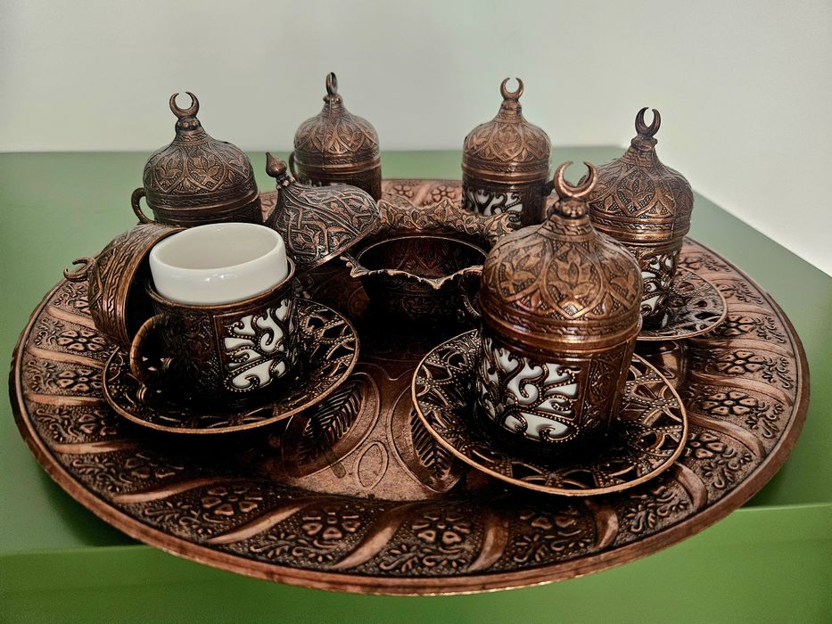 Conjunto 6 chávenas café e açucareiro