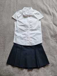 Komplet dziewczęcy zakończenie roku szkolnego koszula spódnica F&F 122