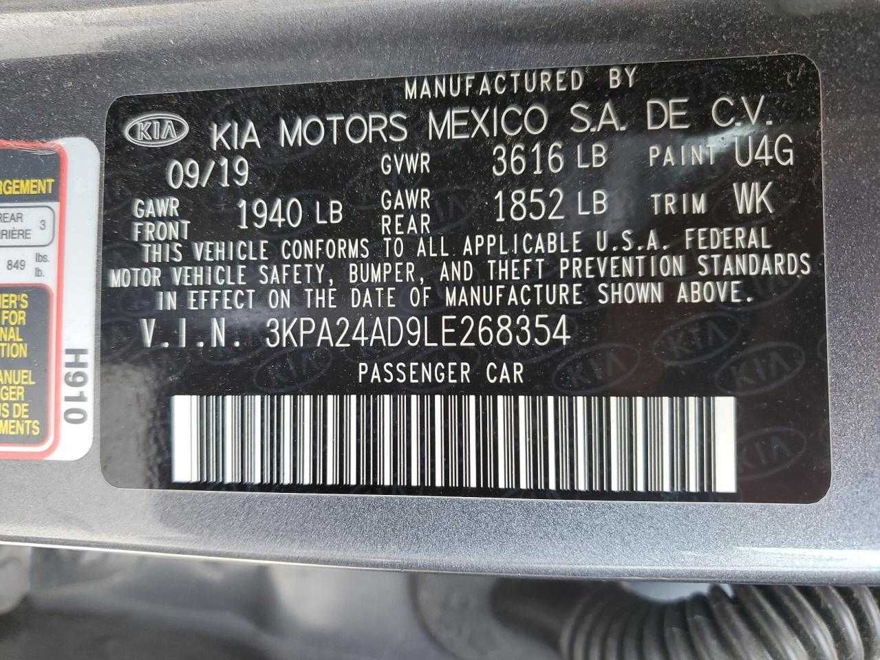 Kia Rio Lxe 2020