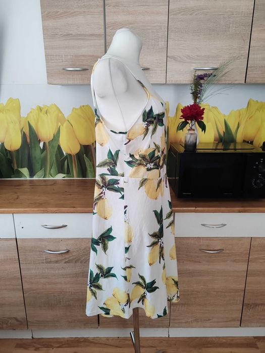 Letnia sukienka fashion rozmiar 44 poliester/spandex cytryny