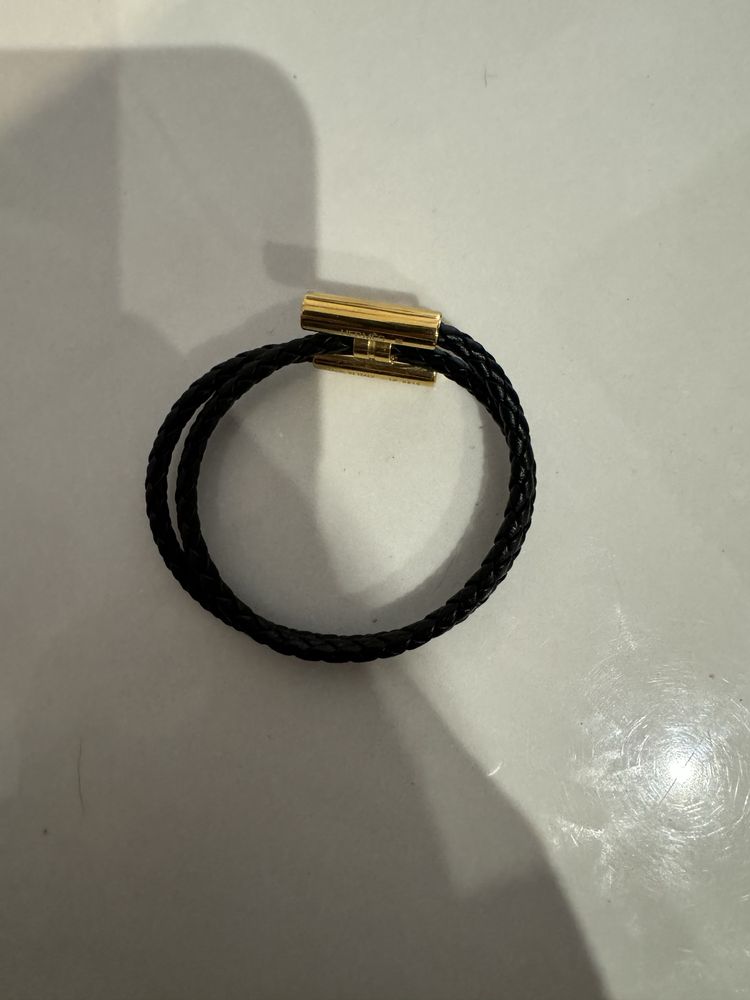 Pulseira Hermès Preto e Ouro