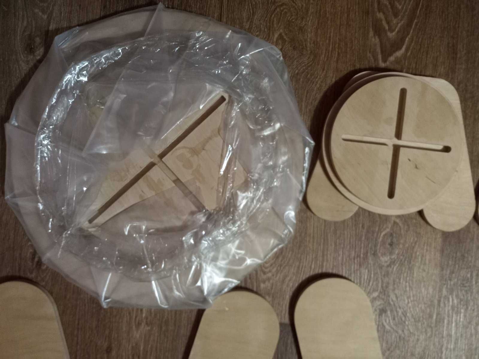 Дитячі дерев'яні стіл і табурет круглі Babai toys