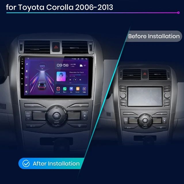 Rádio 2din android Toyota corolla 2006 a 2013 gps wifi Carplay NOVO