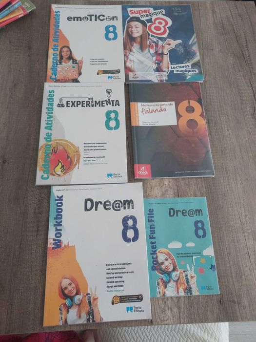 5€, Estão como novos! Cadernos de apoio escolar 8 ano