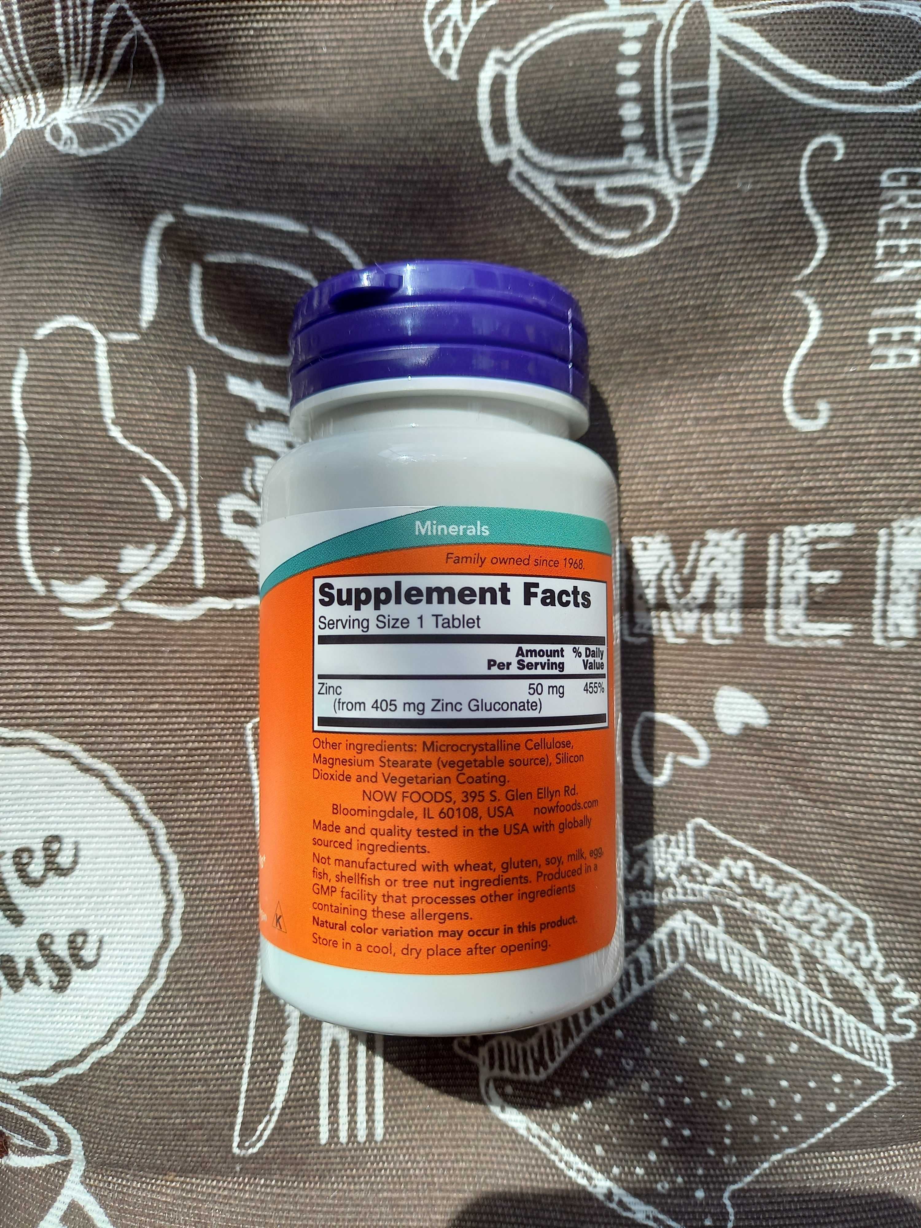 Цинк Zinc пиколинат глицинат Picolinate 30 50 мг Now Foods л оптицинк
