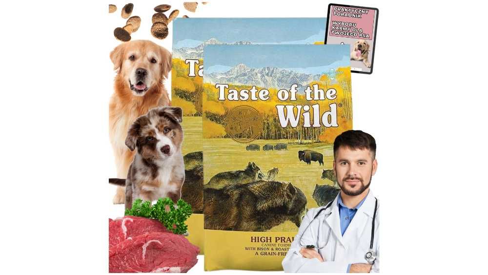 Zestaw 2x KARMA SUCHA Taste of the Wild High Prairie psa 24,4KG GRATIS