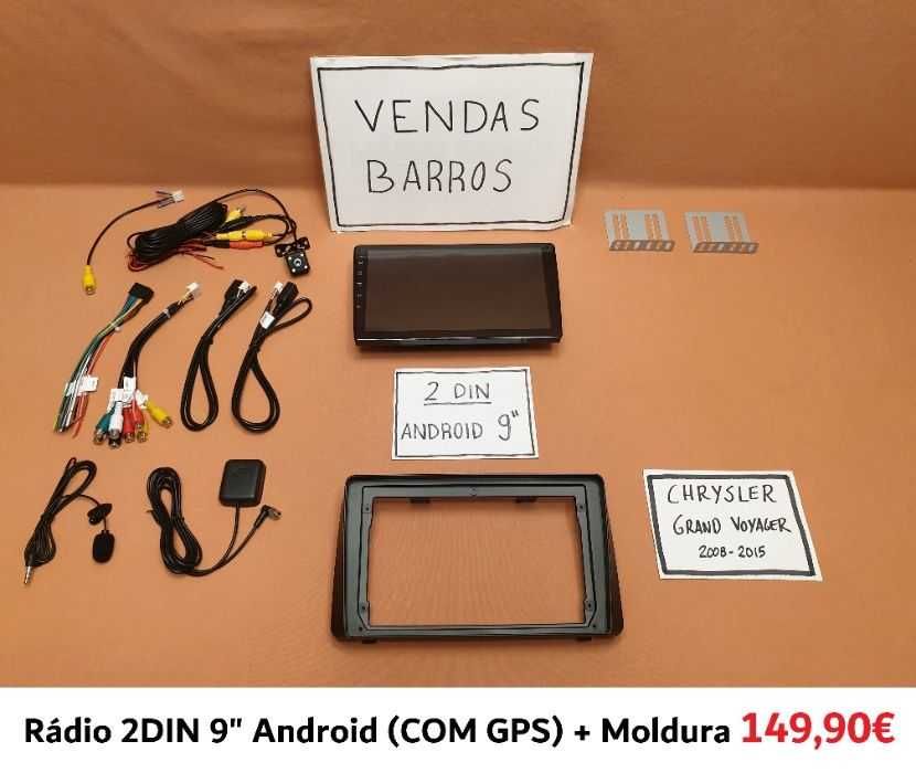 (NOVO) Rádio 2DIN • CHRYSLER Voyager / Grand Voyager • Android 4+32GB