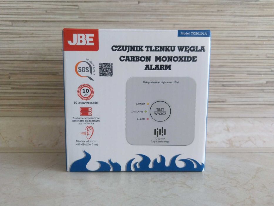 NOWY Czujnik Tlenku Węgla Czadu Alarm Atestowany JBE