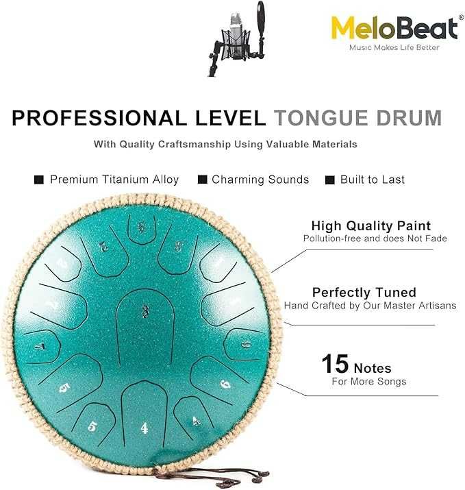 Bęben Językowy 13 cali 15 tonów MELOBEAT ST-015 zestaw 32cm zielony