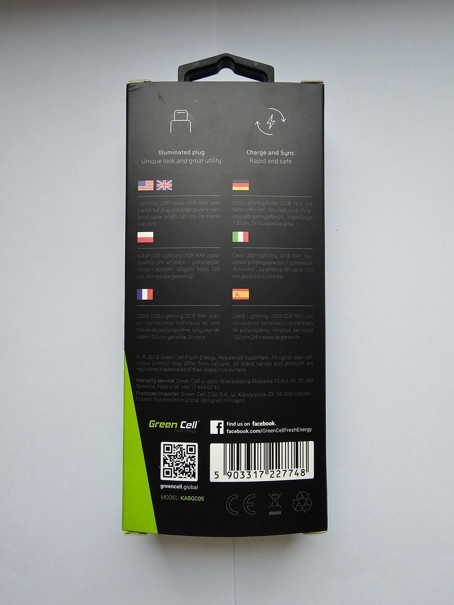 Green Cell kabel ładujący podświetlany do iPhone USB-lightning