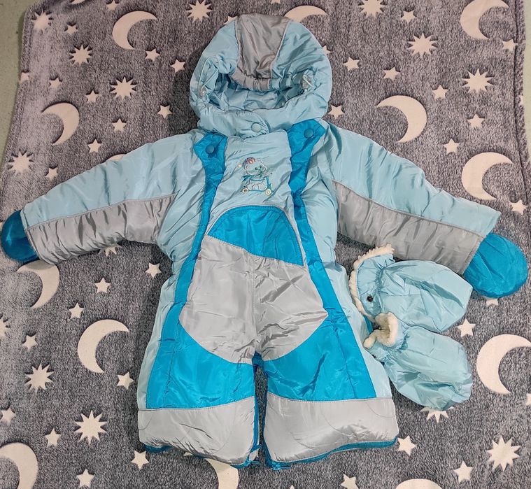 Зимовий комбінезон. Конверт на хлопчика від 0до 1,5 року