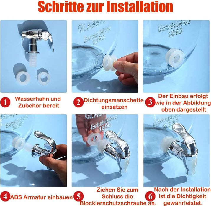 Duscdesp Dozownik do napojów 4 l, ze stojakiem z kranikiem i pokrywką