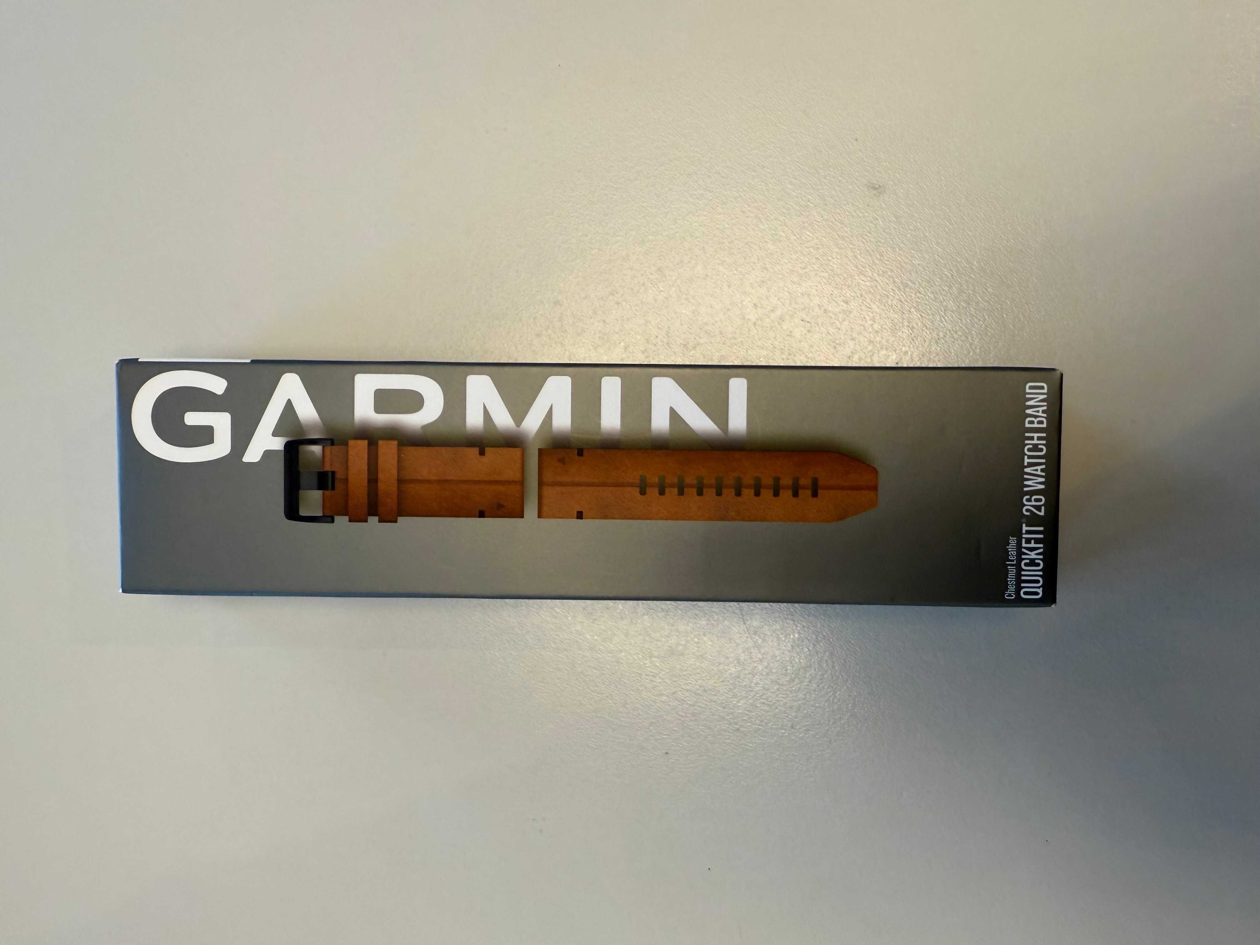 Oryginalny nowy pasek skórzany Garmin orzechowy QuickFit do Fenix 6X