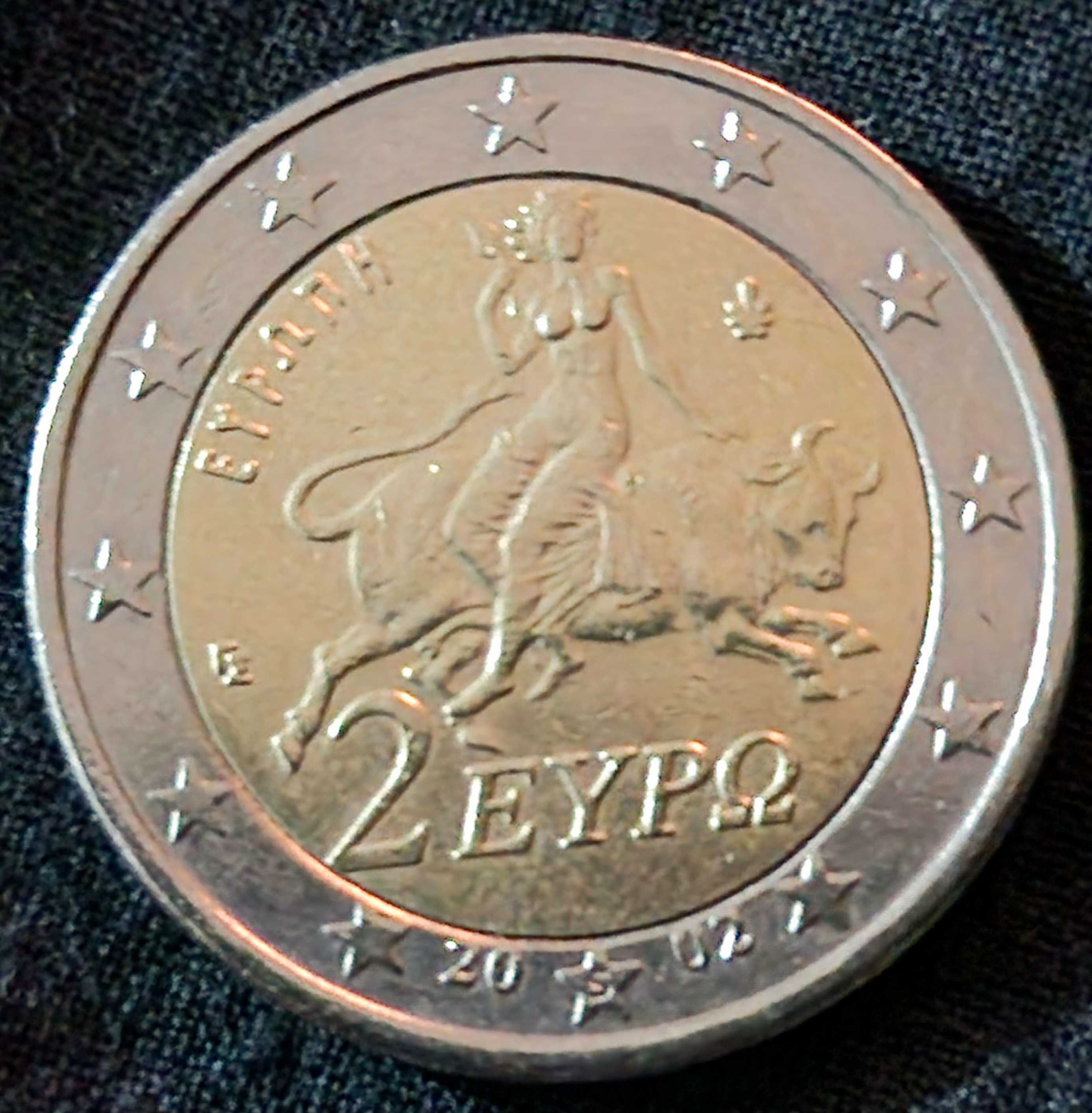 Moedas 2 euros com defeito cunhagem.