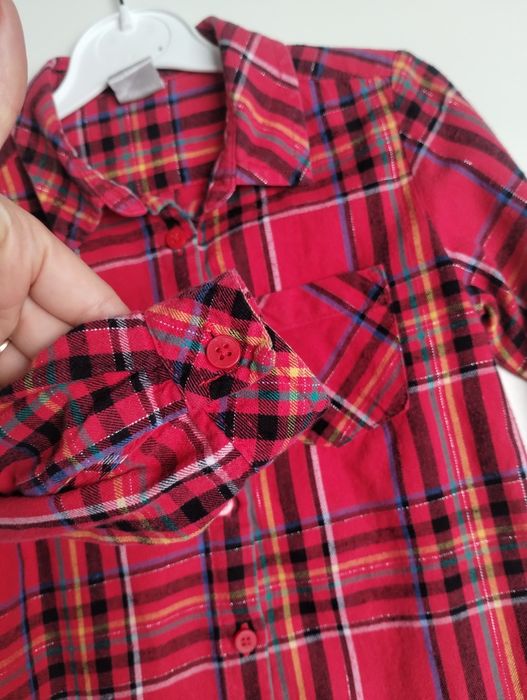 Koszula w kratę świąteczna 116r