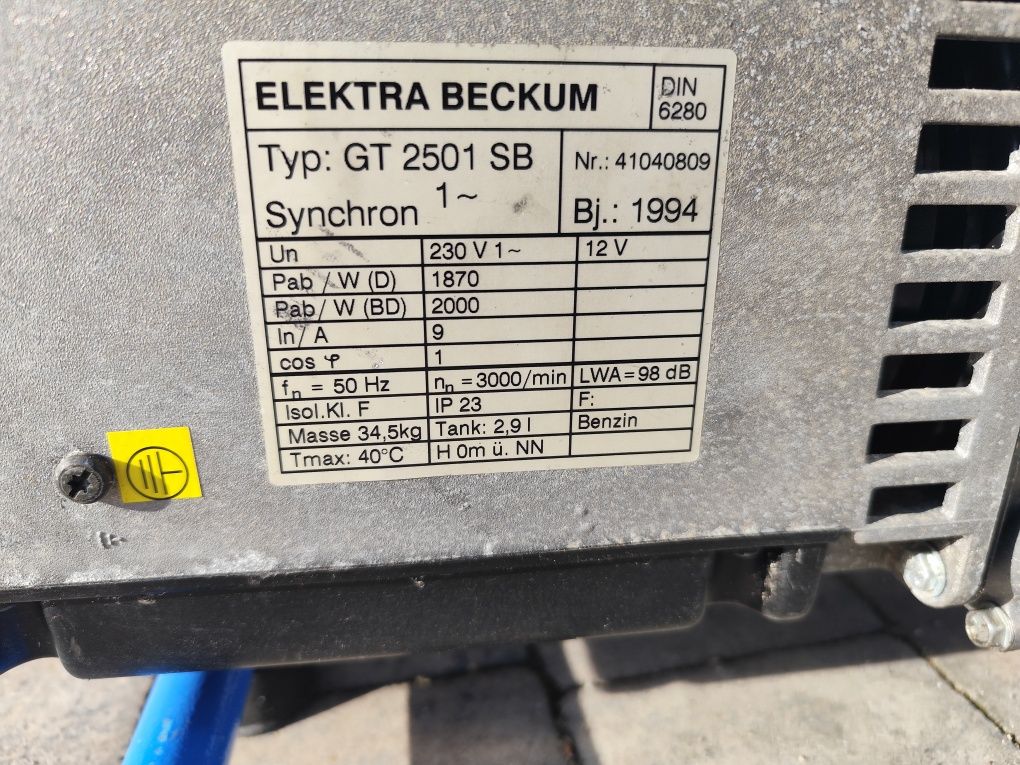 Agregat prądotwórczy electra beckum 230V