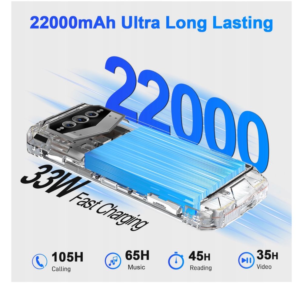 Doodge V Max 22000mAh 20/256gb 6,6” NFC ip68/ip69K