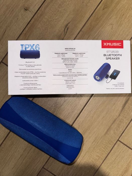 Głośnik Bluetooth XMusic BTS850B — 30W, IPX6, TWS, Power Bank