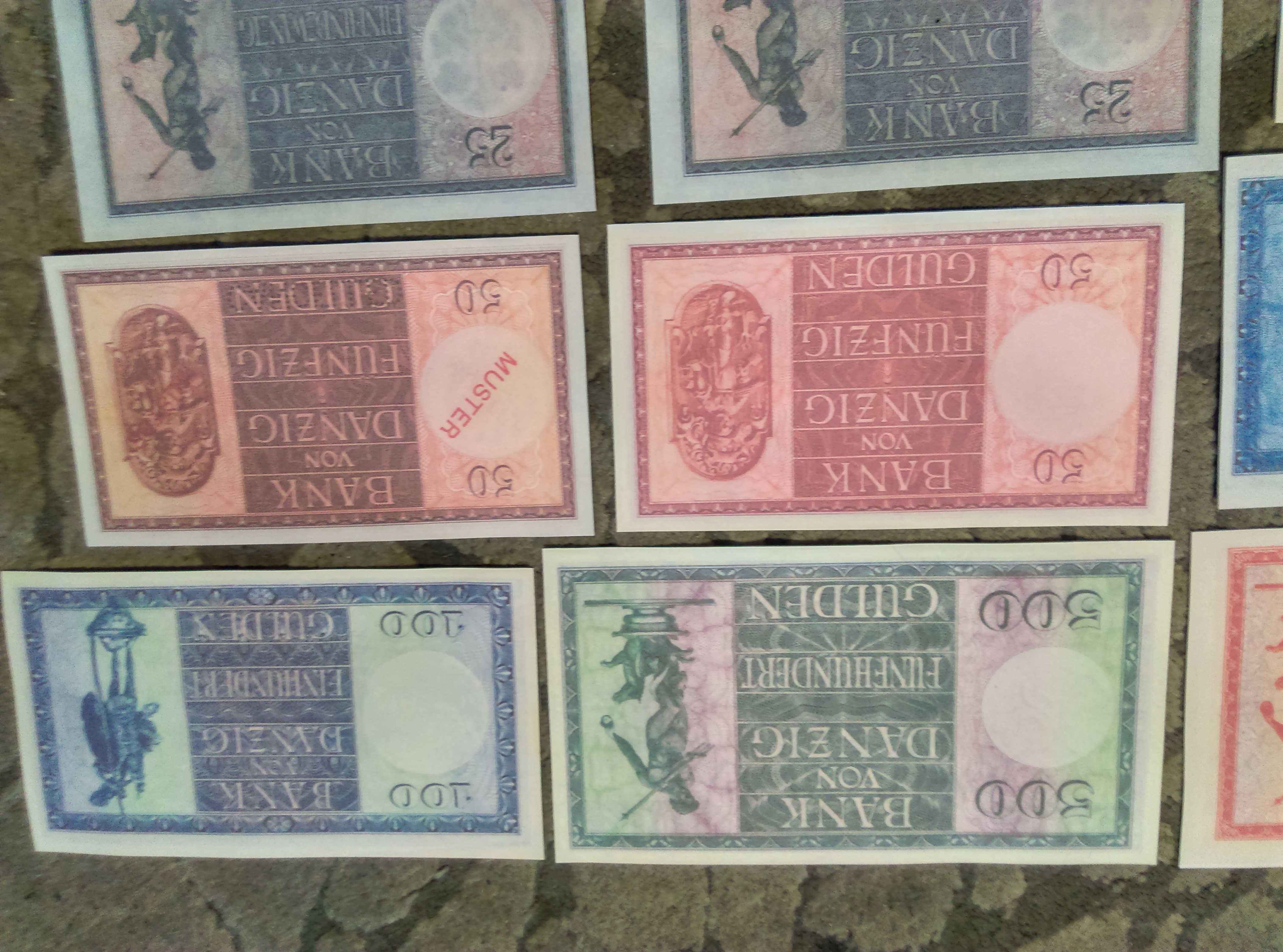 Wolne Miasto Gdańsk zestaw guldenów 16 banknotów od 1924 do 1938 roku