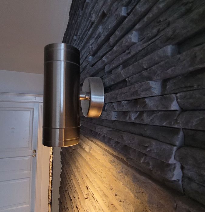 Lampa elewacyjna kinkiet tuba  chromowana góra  dół