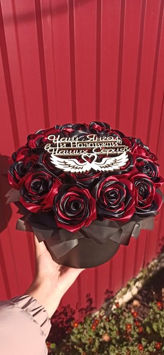 Букет з атласної стрічки