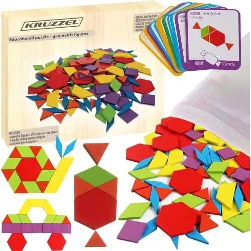 Drewniane Puzzle Układanka Gra Logiczna Mozaika XL KRUZZEL