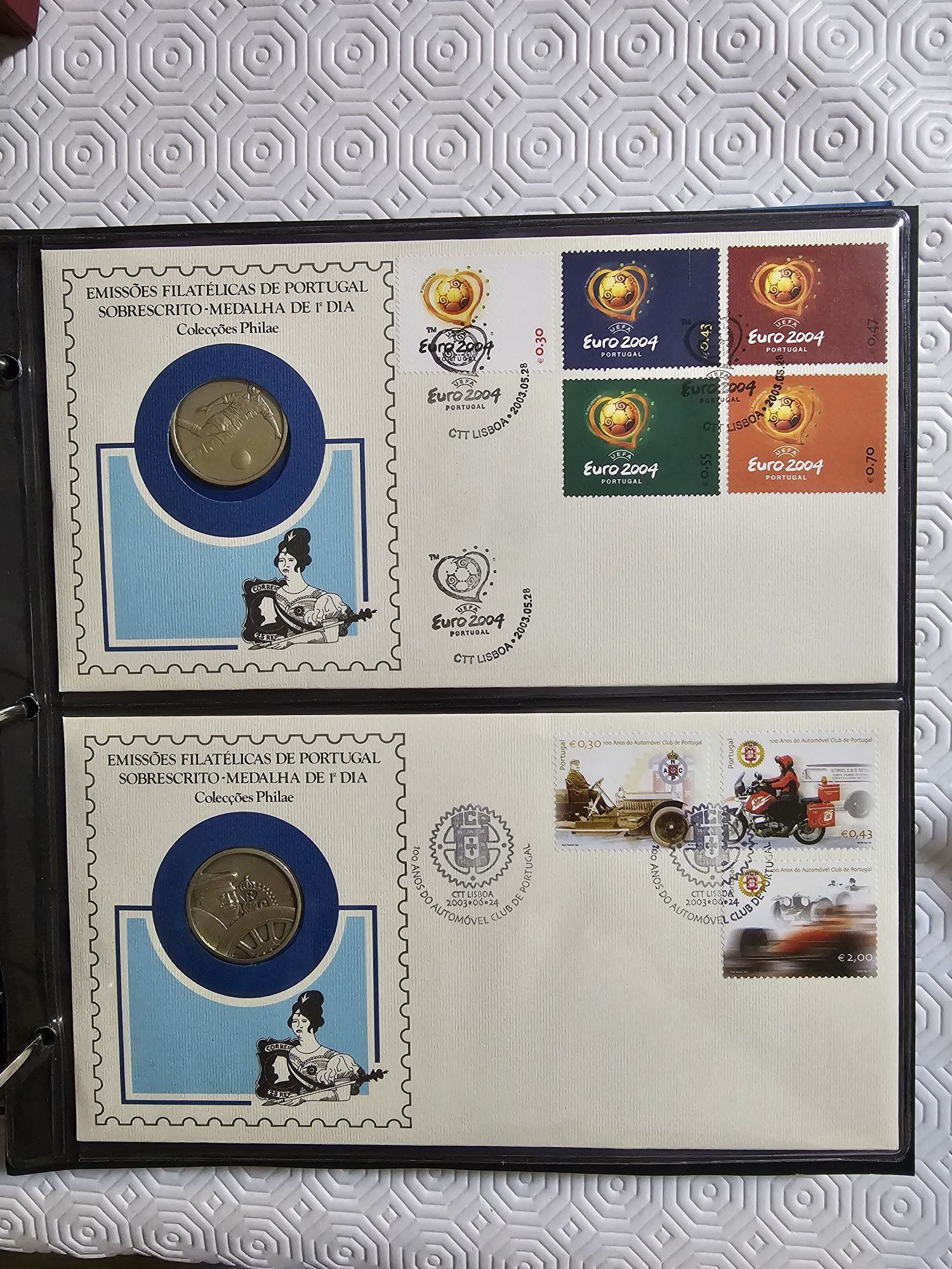 Emissões Filatélica de Portugal 2002, 2003 e 2004.