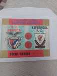 Bilhete Benfica Liverpool 7 Novembro 84