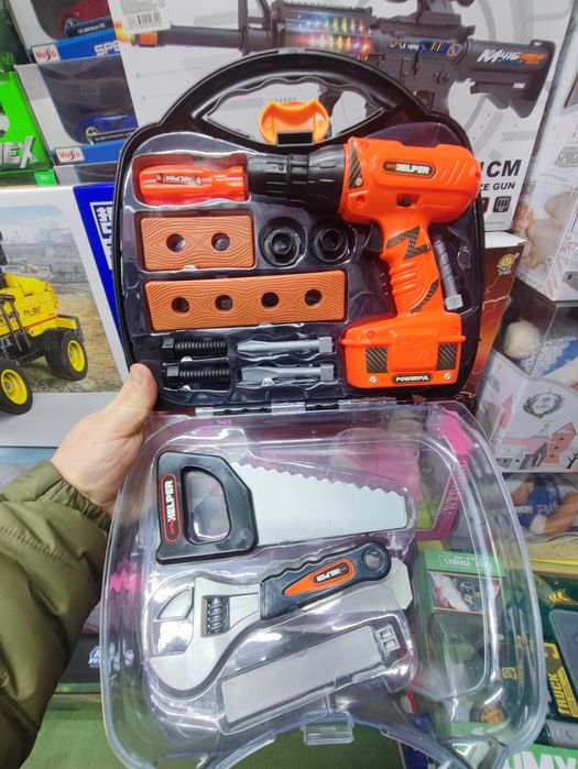 Дитячий набір інструментів в кейсі шуруповерт пила викрутка