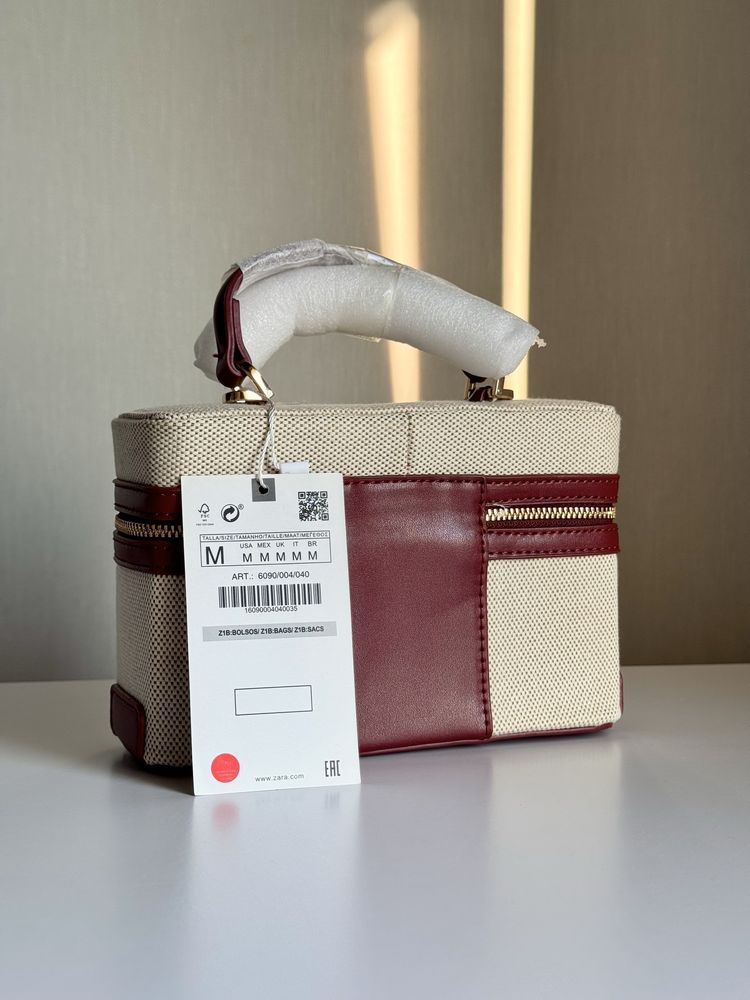 Сумка Zara бежева бордо тренд 2025