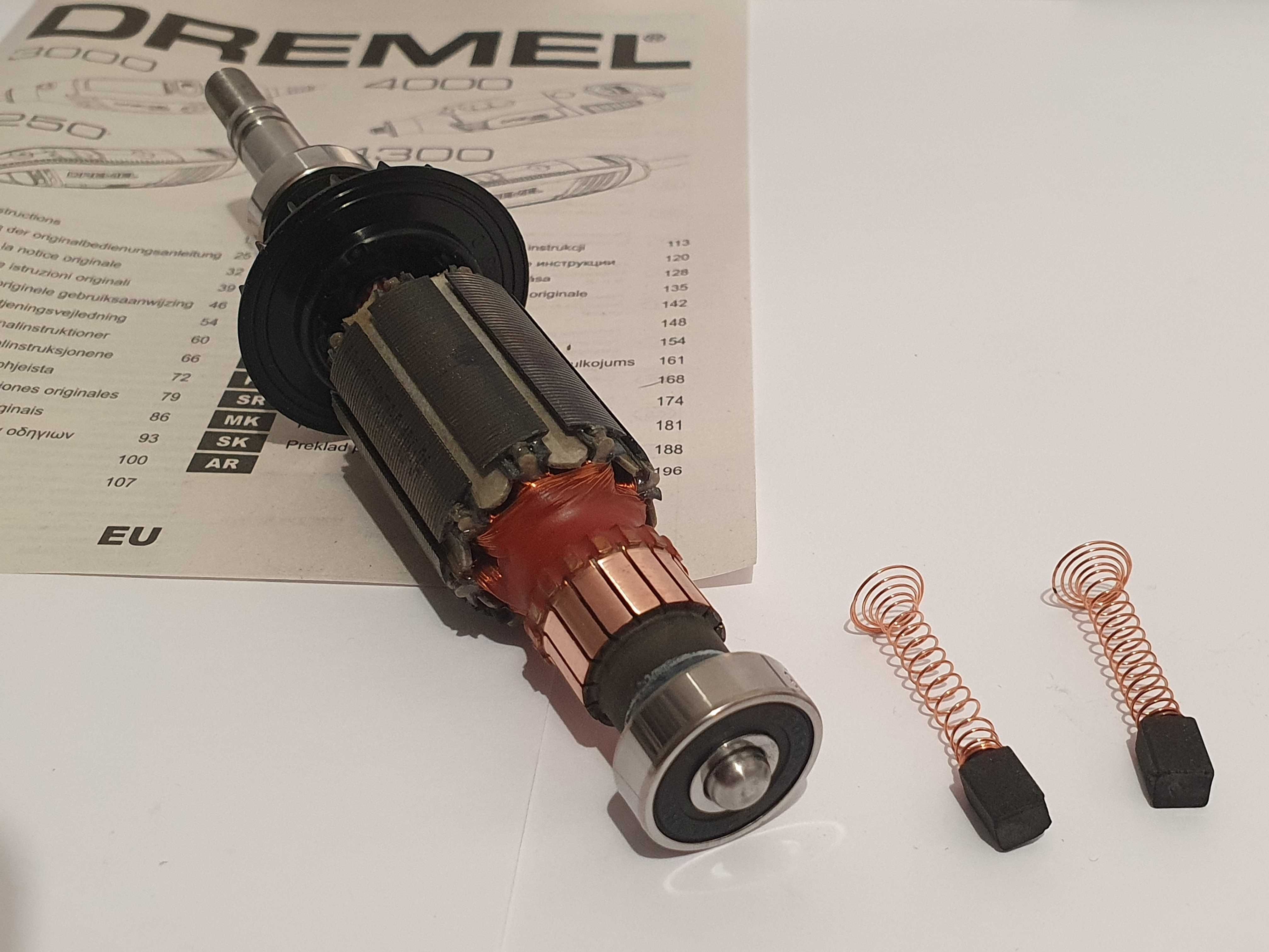 Wirnik twornik +szczotki do DREMEL 3000 miniszlifierka Nowe oryginal