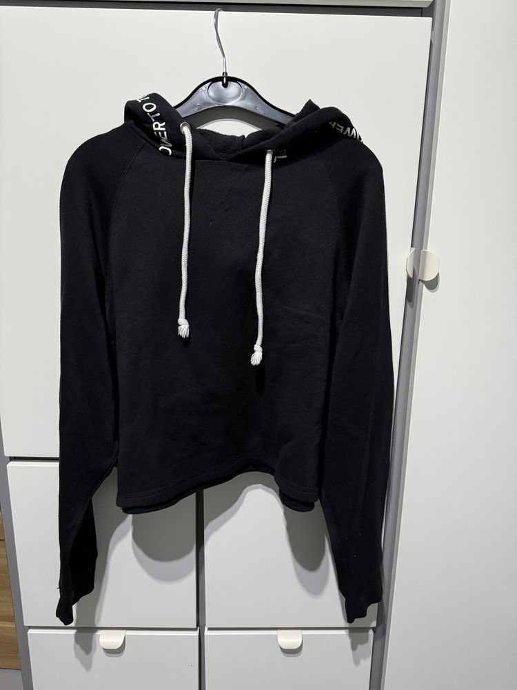 Bluza czarna krótką hoodie hm H&M L XL power to The girls divided