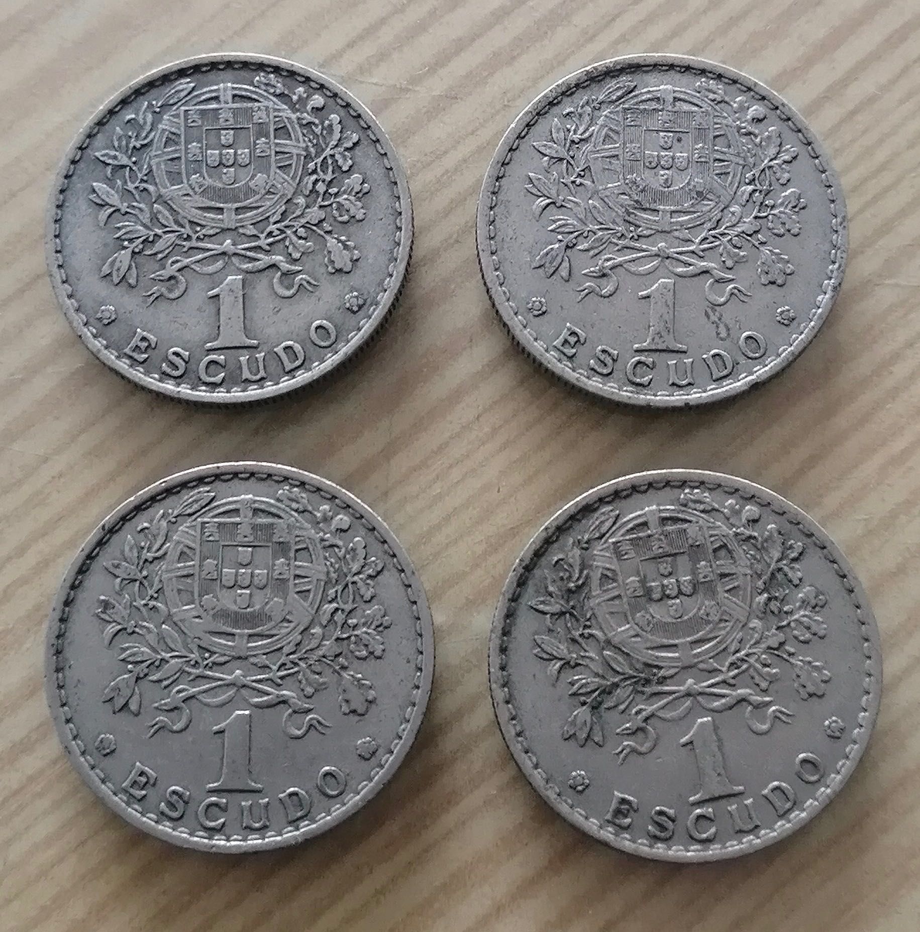 conjunto de 4 moedas em alpaca de 1 escudo