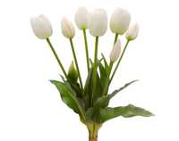 Tulipany silikonowe białe bukiet 7szt sztuczne tulipany w bukiecie