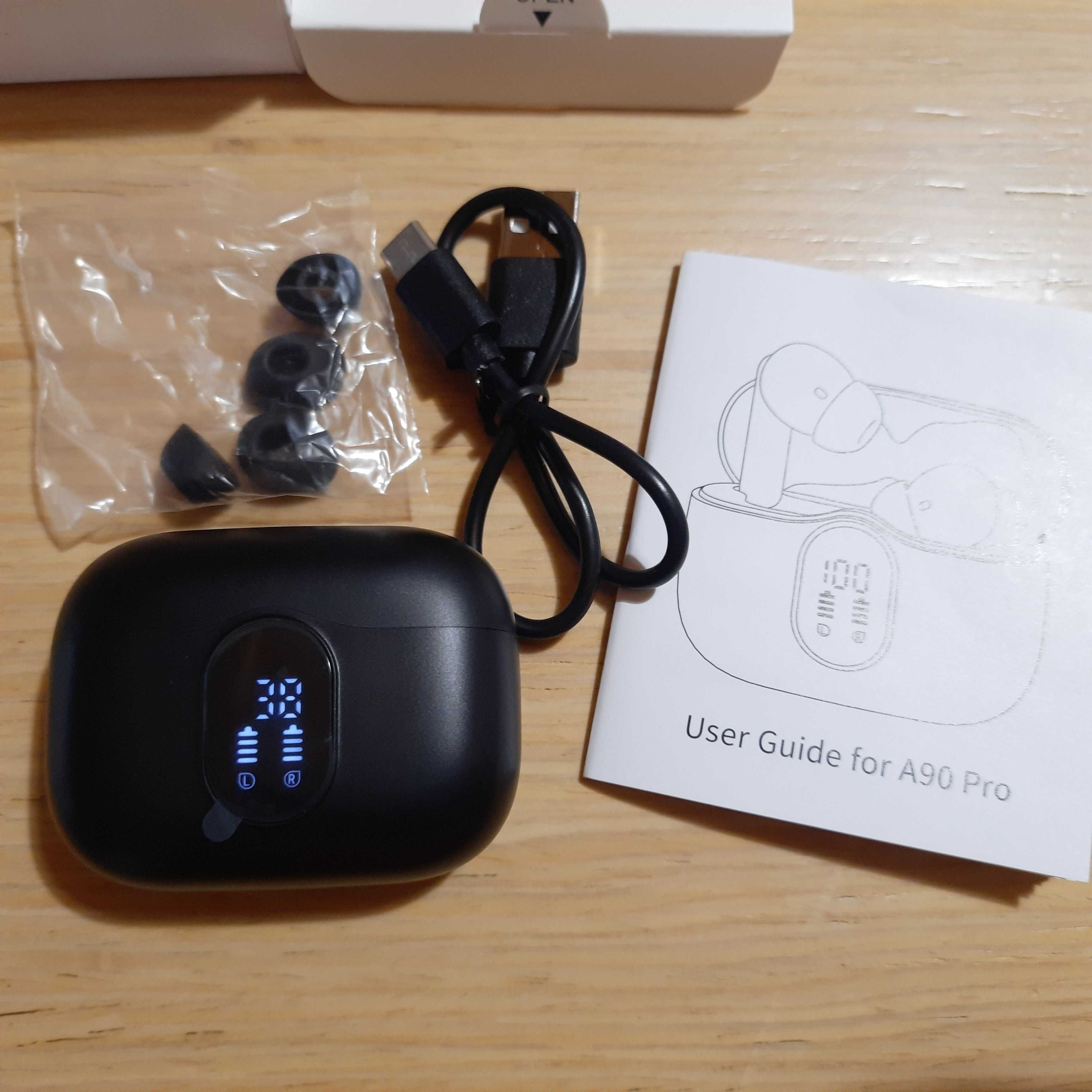 Słuchawki Bluetooth douszne bezprzewodowe HiFi stereo mikrofon A90Pro