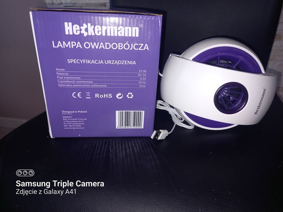 Lampa owadobójcza na muchy komary 360° USB