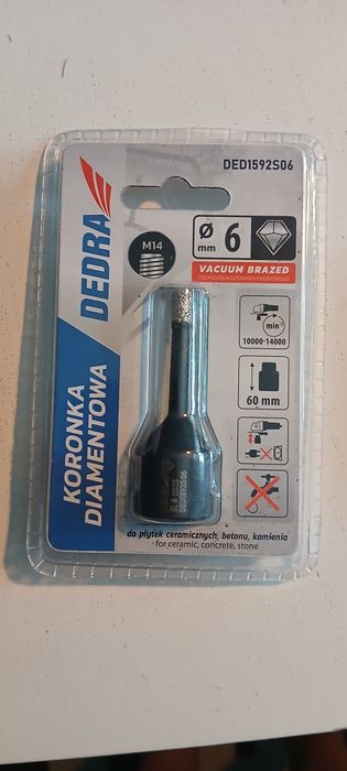 Koronka diamentowa 3x Vacuum brazed (VB) DEDRA M14 rozmiary 65 / 28 /
