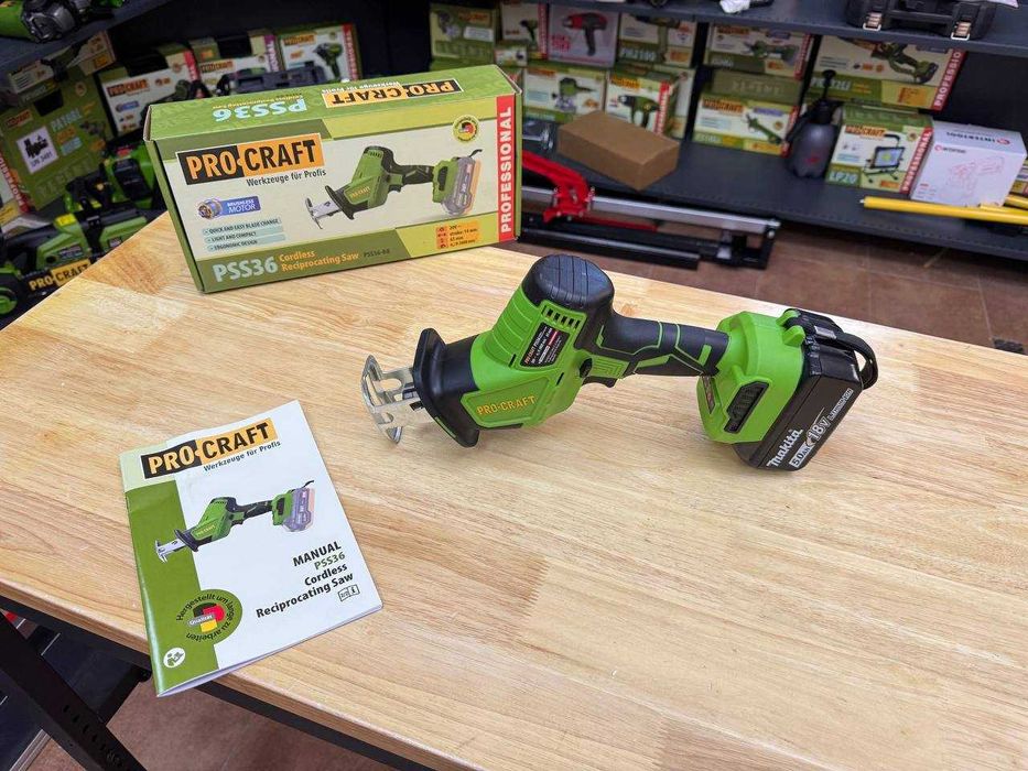 Потужна Cабельна Пила на Акумуляторах Procraft  | хід 20 мм (Тушка)