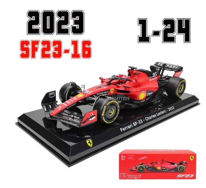 Модель автомобіля Bburago 1:24 #16 Leclerc 2023 F1 Scuderia Ferrari