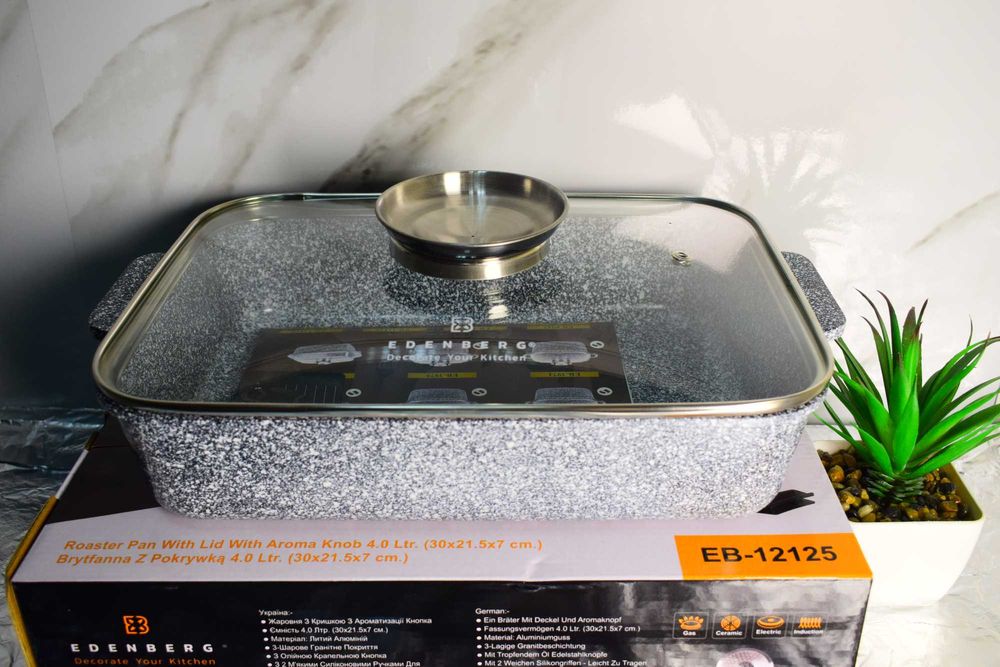 EB-12125 Жаровня З Кришкою Edenberg гранитное покрытие
