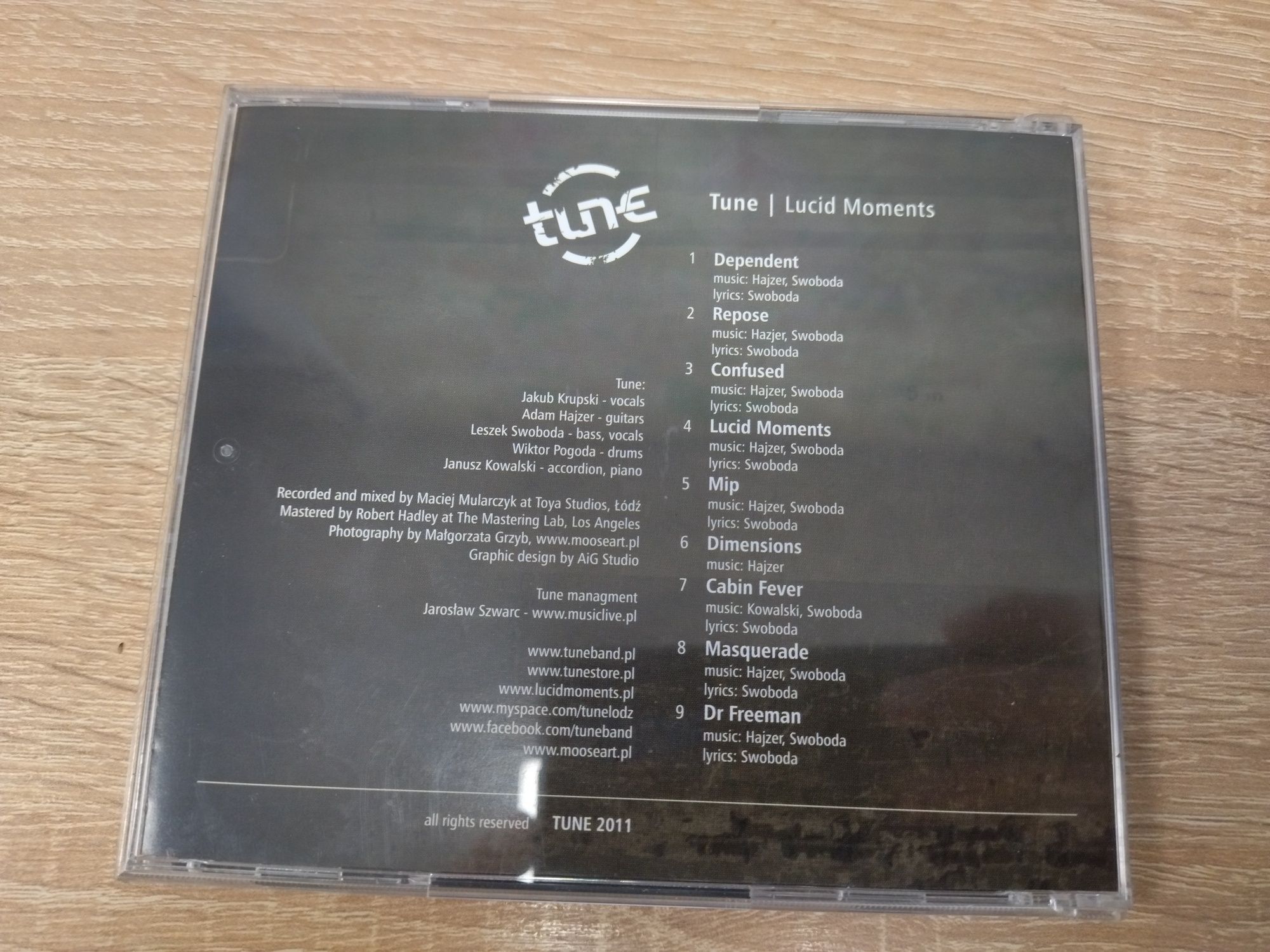 Płyta CD grupy Tune Lucid Moments