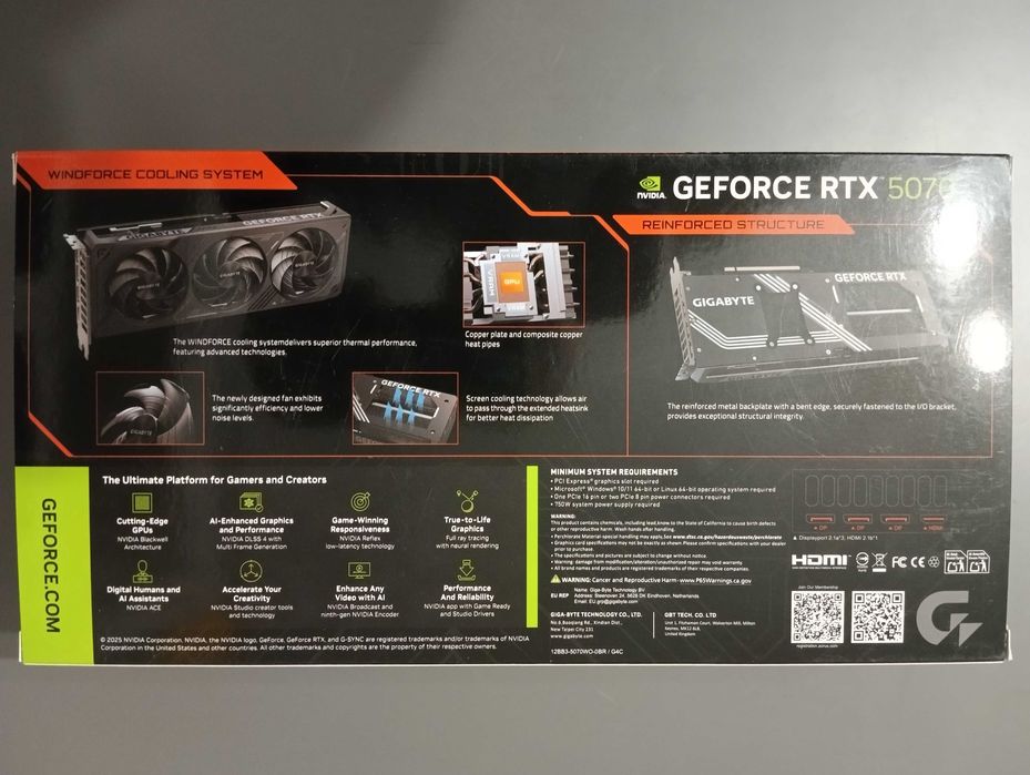 Відеокарта Gigabyte GeForce RTX 5070 Windforce OC SFF 12G