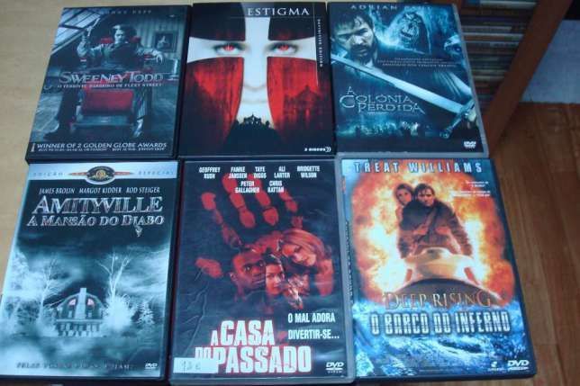 lote 17 filmes terror, ,bugs, etc