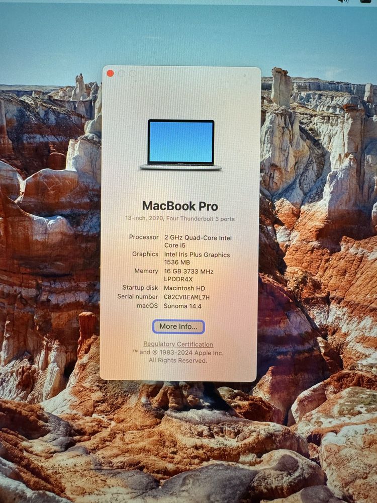Macbook pro 13 16GB 512 SSD
