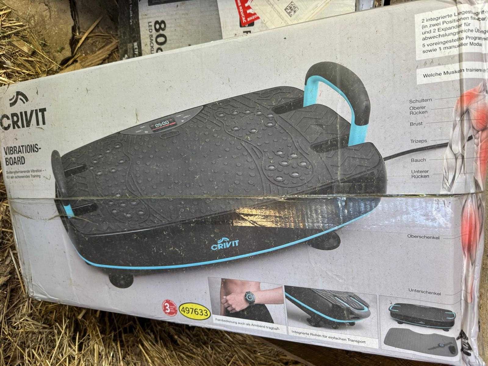Platforma wibracyjna z uchwytami i ekspanderem Crivit 200 W 5-16 HZ