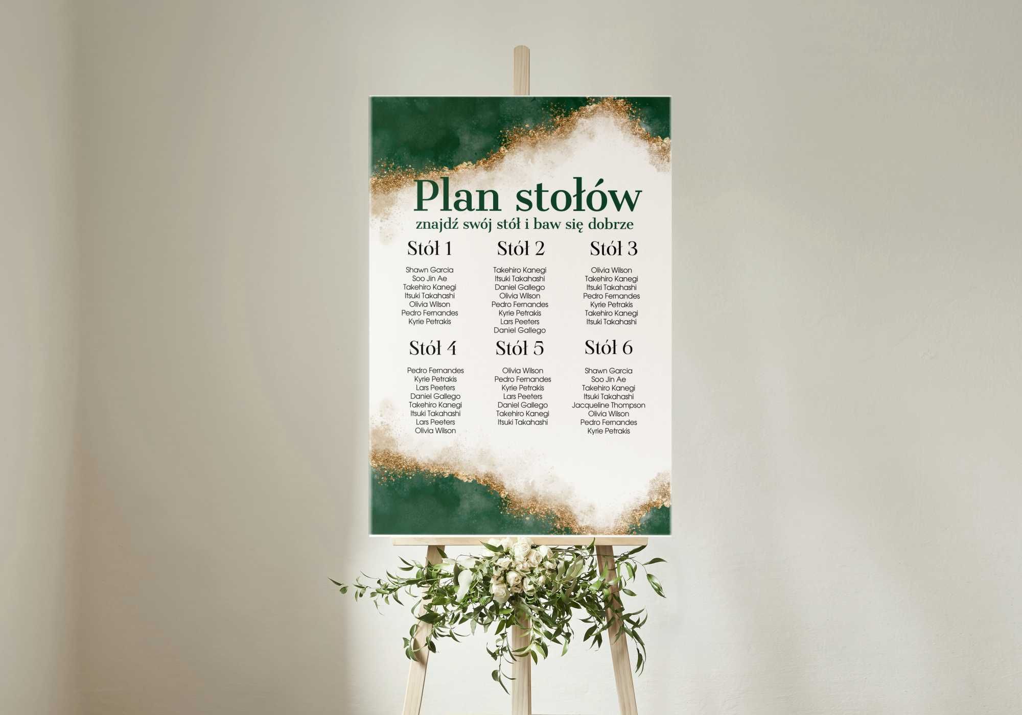 Plan stołów na wesele ślub dekoracja tablica RÓŻNE WZORY 50x70 cm