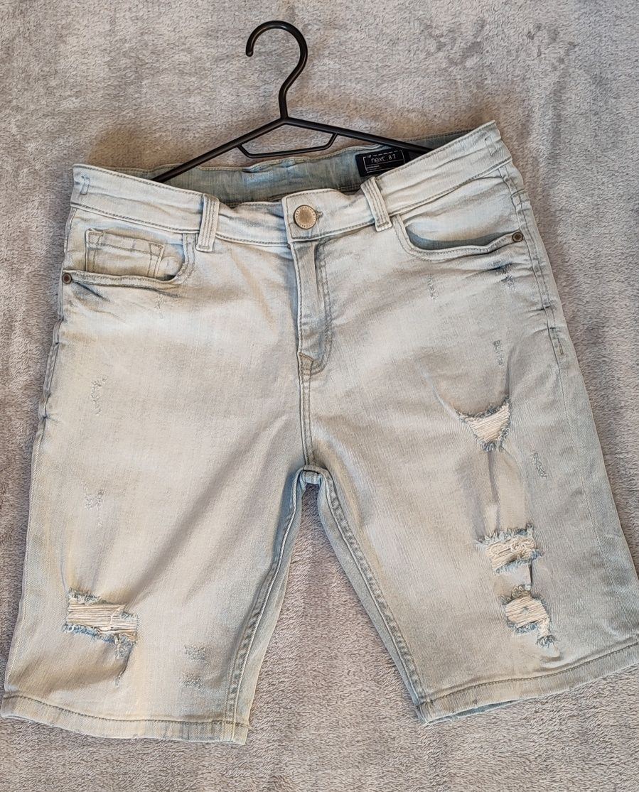 Krótkie spodenki szorty jeansowe Next r. 164